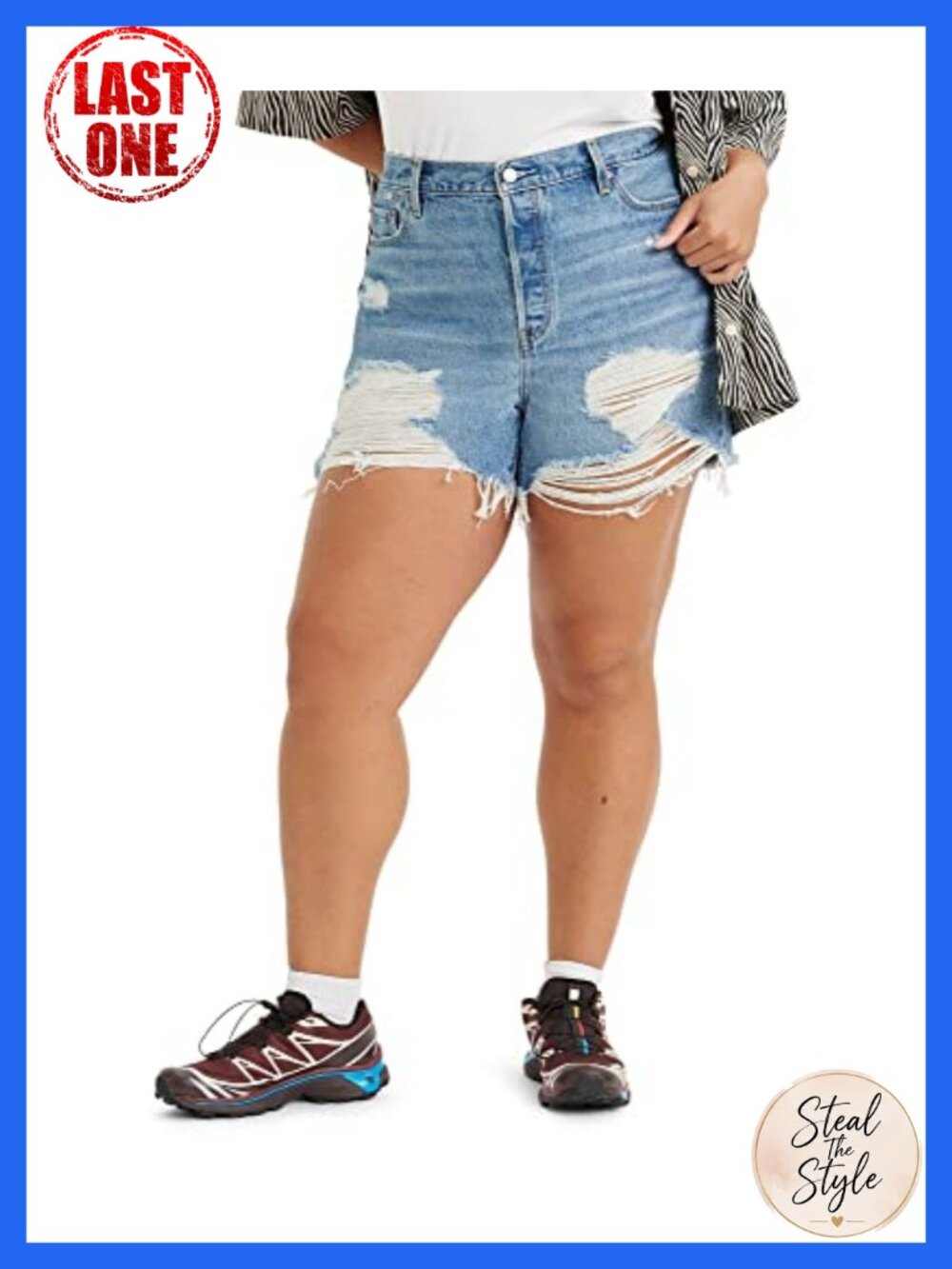 Levi's 501 Original High Rise Denim Shorts Button Fly